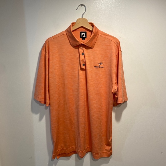 FootJoy FJ Heather Light Orange S/S Desert Springs Golf Polo Shirt Men’s L *FLAW - Picture 3 of 13